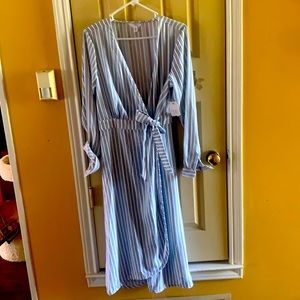 Stripped wrap dress